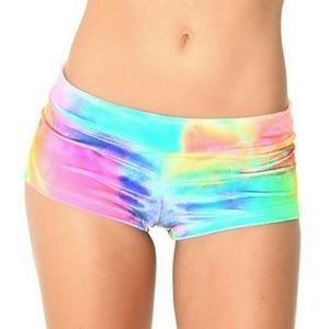 Velvet tye dye rave booty shorts
